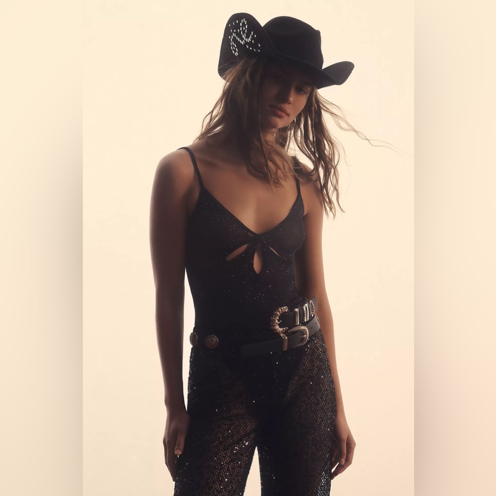 Anthropologie Studded-Brim Rancher Hat